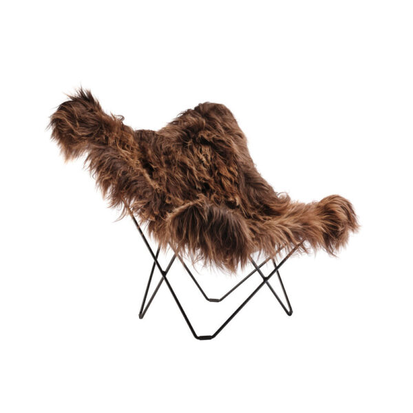 Cuero Design Mariposa-tuoli, ruskea pitkäkarvainen