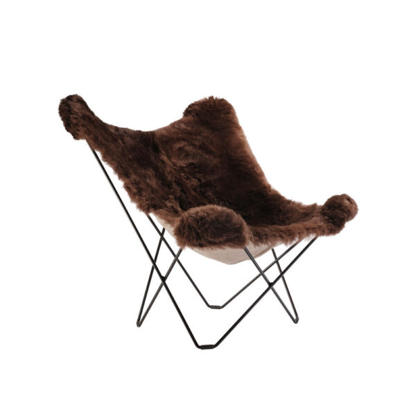 Cuero Design Mariposa-tuoli, ruskea lyhytkarvainen