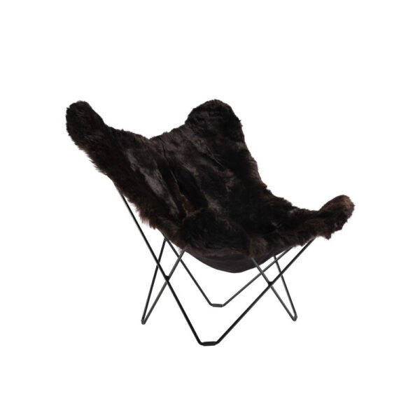Cuero Design Mariposa-tuoli, musta lyhytkarvainen