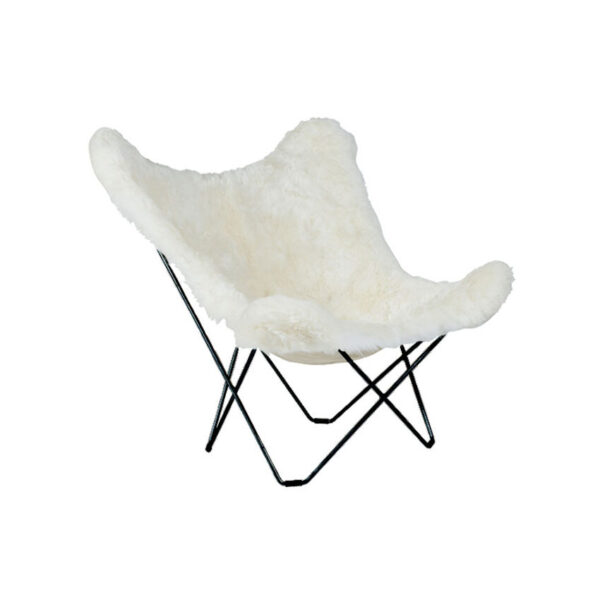 Cuero Design Mariposa-tuoli, valkoinen lyhytkarvainen