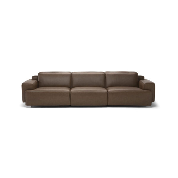 Natuzzi Italia Iago-nahkasohva, ruskea nahka, 3-istuttava