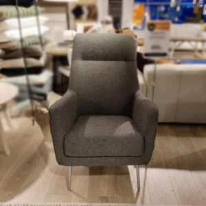 Furninova Lafayette-nojatuoli, harmaa kangasverhoilu ja metallijalat, outlet oulu